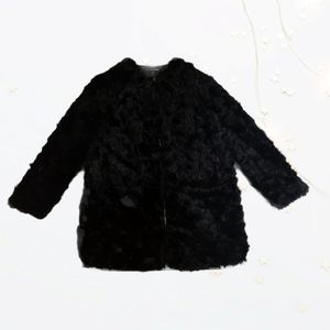 TRF Outerwear, XS, Black Faux Fur Coat